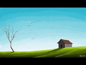How to Draw in Ms Paint | drawing in paint in computer | paint in computer | scenery drawing