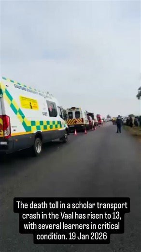 News Nexus SA on Instagram: "The death toll in a scholar transport crash in the Vaal has risen to 13, with several learners in critical condition. 19 Jan 2026 #newsnexussa #news"