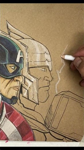 Drawing Thor in 40 seconds! ⚡ #shorts #Thor