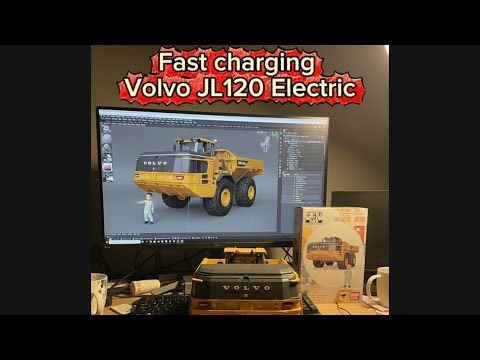 How to charge Volvo JL120 electric loader with fast charger? #trending #tutorial