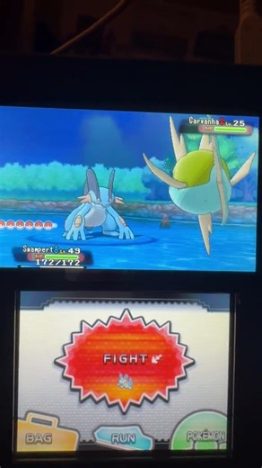 Shiny ✨ carvanha! Pokemon sapphire