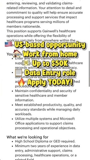 REMOTE DATA ENTRY 💻 Up to $50K! No Degree Required ! #viral #remotework #hiring #homebasedjob #job