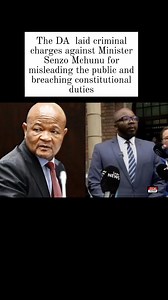 The DA laid criminal charges yesterday against Minister Senzo Mchunu for misleading the public and breaching constitutional duties Follow us PEM News | PEM News