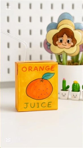 🍊DIY Paper Orange Juice Box 🍊 | Mini Paper Craft Idea | Easy & Cute #diy #papercrafts