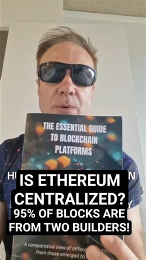 Ethereum centralization? 95% of blocks from just 2 builders! #Ethereum #ETH #crypto #youtubeshort