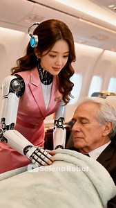 Humanoid robot flight attendant #robot #robotgirl #futurelife #scifi | Selena AI Dream