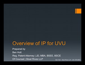 2018 - UVU MGMT 6910 - IP Overview