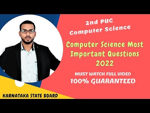 2nd PUC Computer Science Important Questions 2022 Karnataka | 100% Sure | Part 1 | Shah Sir Classes