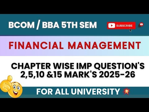 Financial Institutions & Market's Important Questions | BBA & B.Com Chapter Wise 2, 5, 10 & 15 Marks