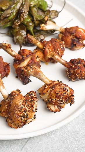 We utilized the split belt feature of the Conveyor from TurboChef Technologies, Inc. to make shishito peppers and Asian lollipop wings all at once! #sponsored by TurboChef Technologies, Inc. #chefsroll #rollwithus #turbochef #crfeaturesturbochef | Chef's Roll