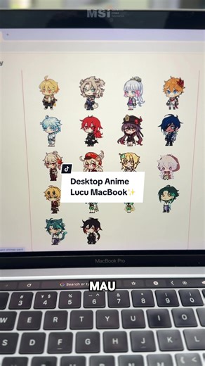 Ngerjain tugas sambil ditemenin waifu🥹 #macbook#desktop#anime#tipsmacbook#fyp