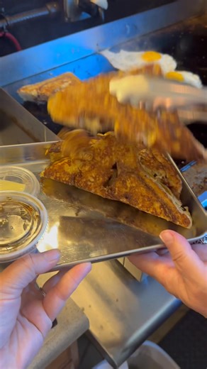 We are more than just salads! Breakfast served all day! Cinnamon Swirl French Toast Caprese Avocado Toast with Over Easy Eggs | Deja Brew