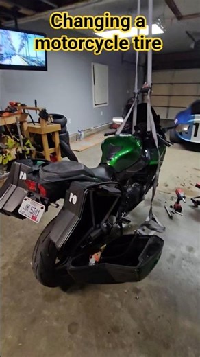 Changing a motorcycle 🏍 tire at home