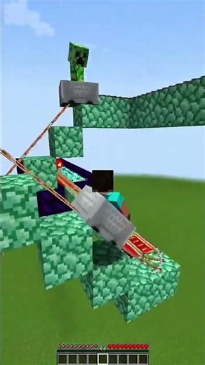 EPIC Minecart Race! 🎢 Steve vs Creeper! Who will WIN? 😱 #shorts #minecraft