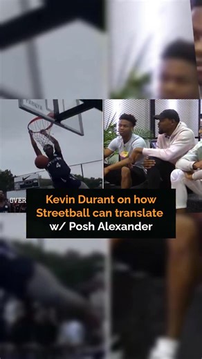 GameUp on Instagram: "Kevin Durant, speaking to a young Posh Alexander in high school, explained how streetball skills can carry into organized basketball. Durant told him to keep the same flair and creativity he uses outdoors, saying the NBA is essentially “a glorified streetball game,” with players like Kyrie Irving showing how that style translates at the highest level. He added that the difference comes in making the game technical — from jump shooting to passing to defense — turning creativ