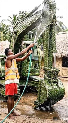 Won’t You Believe I Made an Excavator from Leaves 😱🚜