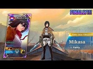 Finally!! I got Fanny Mikasa Attack on Titan Skin !!!! MLBB