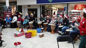 🎄🎅🎶There is amazing drumming going on right now in the Galway Shopping Centre! 🥁 We have the Brothers of Charity Services Ireland Drumming Group with us here. | Galway Shopping Centre