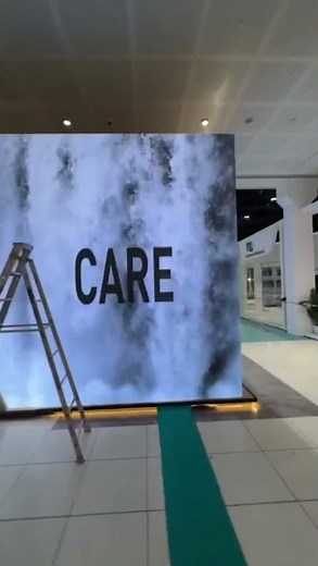 Stunning Waterfall Projection Door | Futuristic Hologram Display in Action