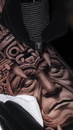 3.1K views · 169 reactions | 3 Liner Only - Aztec Headdress Tattoo #tattooartist #tattooideas #tattoos | The Tattoo Expert | Facebook