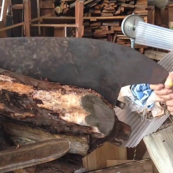 Sawing with a Large Japanese Saw—Daily Strength Training