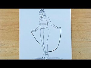 How To draw a girl Playing Jumping rope |Pencil sketch for beginner | Girl drawing easy |Draw girl