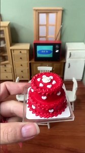 Mini kitchen birthday cake miniature scene