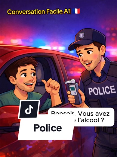 🚓 Contrôle de police en français 🇫🇷 (A1) Tu comprends ce que dit la police en France ? 😅 Apprends des phrases simples pour une situation réelle. 🗣️ Dialogue court 🎯 Français débutant 👉 Écoute et répète ! #francaisA1 #apprendrelefrancais #dialoguefrancais #parlerfrancais #learnfrench