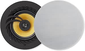Lithe Audio 03201 Bluetooth Wireless 6.5" Ceiling Speakers, Pair (1 Master & 1 Wired Passive)