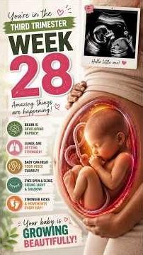 28 Weeks Pregnant: Baby Development & Third Trimester Symptoms 🤰 #pregnancy #baby