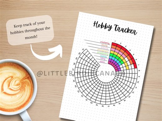 Hobby Tracker - PRINTABLE Journal Page - Habit Tracker - Hobby Journal - Fun Tracker - Wellness Tracker - Wellness Journal - Daily Activity - Etsy