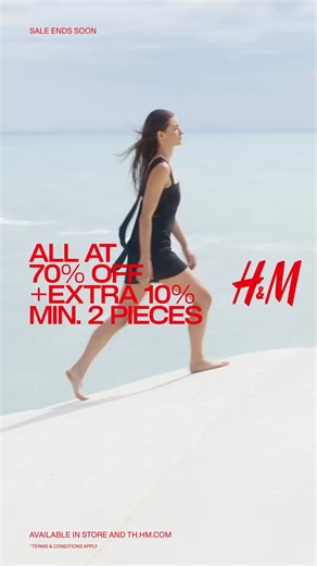 Hurry before it’s gone! H&M MASSIVE 70% OFF storewide an extra 10% off when you buy at least 2 items. 📌 Promotion runs from October 16–21, 2025 at th.hm.com and all H&M stores. | H&M