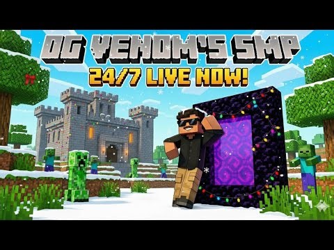 MINECRAFT With Subscribers 24/7 (JAVA+PE) SMP JOIN NOW ! OGVenom #HINDI #LIVE