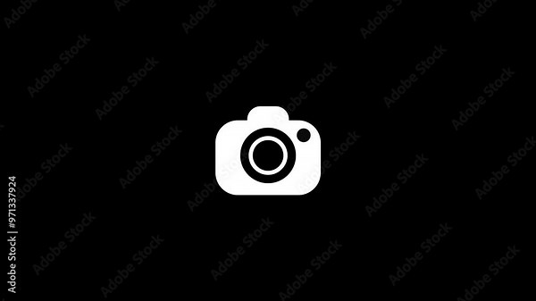 Symbol of camera button SLR camera icon for digital photography, digital camera for video recording. Stock Video