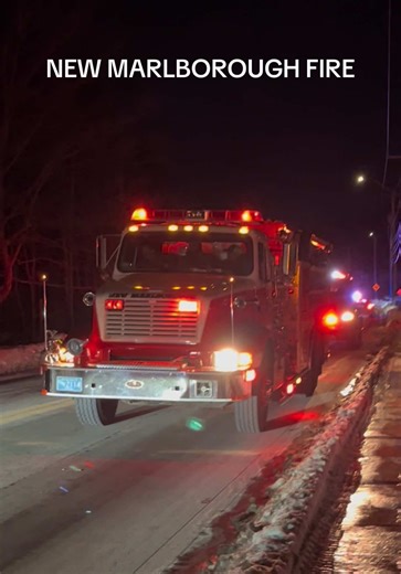 New Marlborough Fire Department Tanker 2 on scene of a second alarm structure fire, town of Lee. #fyp #lee #newmarlborough #fire #structurefire