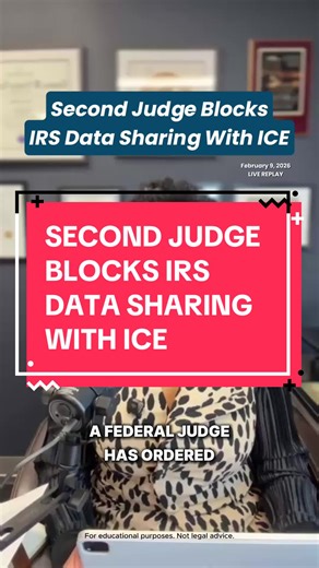 Federal Judge Blocks IRS Data Sharing with ICE