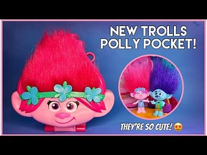 2023 Polly Pocket | Princess Poppy & Branch Trolls Compact Playset | New Polly Pocket