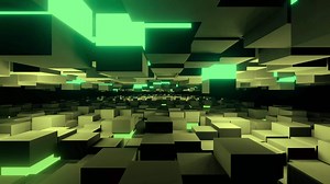 Download vj loop abstract seamless cube animation in endless space with neon lights for free