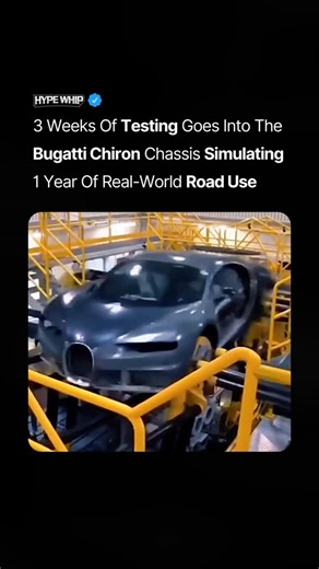 HYPEWHIP | 😳 Bugatti puts the Chiron’s chassis through brutal testing—three weeks in the lab equals a full year of real-world driving. Engineers run... | Instagram
