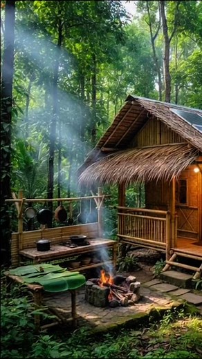 18K reactions · 941 shares | Profound thinking. Embracing the authentic charm of the Philippines forest life. Surrounded by lush greenery, this humble cabin offers the ultimate spot to rest, reflect, and let the quiet whisper back your best ideas. Peace of mind delivered, naturally. | Nathaniel Guevarra Navarro | Facebook