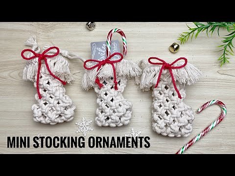 Macrame Christmas Stocking Ornament