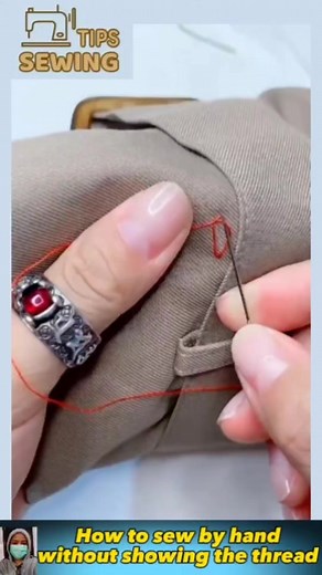 How to sew by hand without showing the thread #sewing #tailor #reels | Sewing Tips