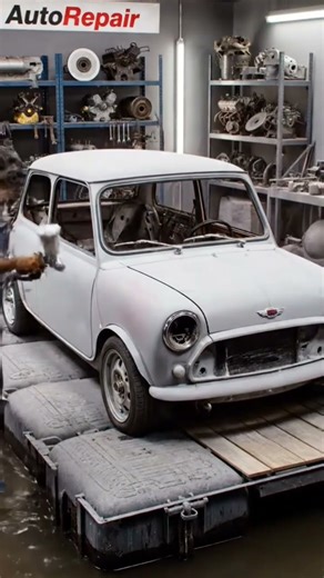 Mini Cooper Morris from rusted shell to iconic perfection ✨🚗”#MiniCooper #CarRestoration #ClassicCar