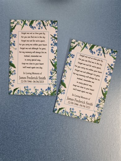 Personalized Forget Me Not Seed Funeral Favors, Memorial Remembrance (100 Envelopes) - Etsy UK