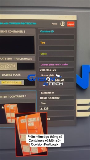Phần mềm đọc thông số Containers và biển số - Ccvision PortLogix - Cvision AI Tech #CvisionAITech