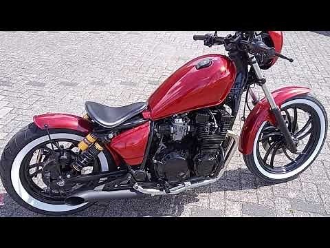 Yamaha xj650 Maxim bobber build custom cristal candy aple red low Rider soft tail