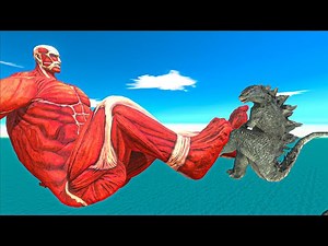 Godzilla Pushes Enemies into the Building - Animal Revolt Battle Simulator