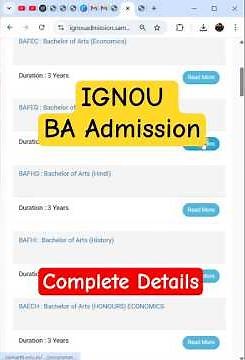 IGNOU BA Admission 2025 Complete Details | How to take Online Admission in BA Program?