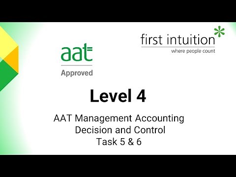 AAT Management Accounting Decision and Control Task 5 and 6