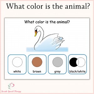 What color is the animal? - Boom Cards Speech Therapy